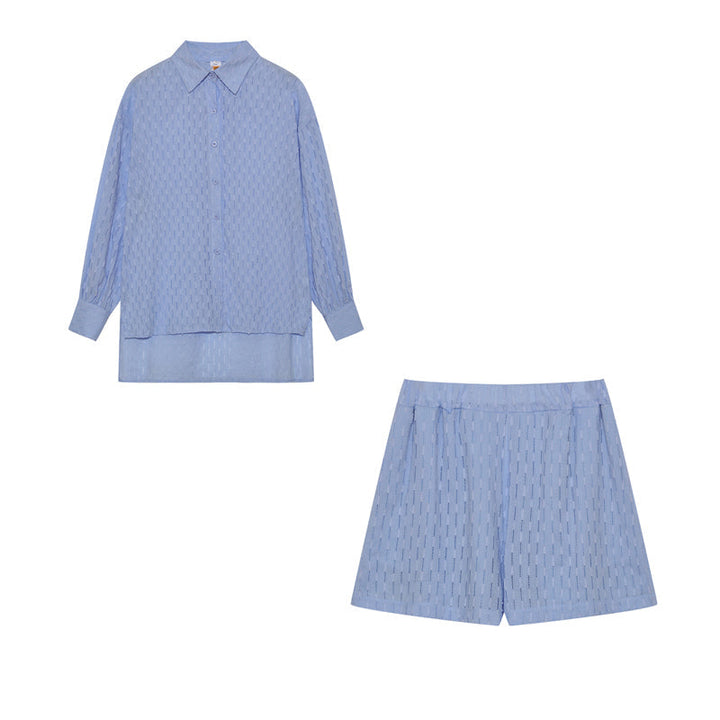 Elizabeth | Women's Breezy Shirt And Shorts Set with Buttons