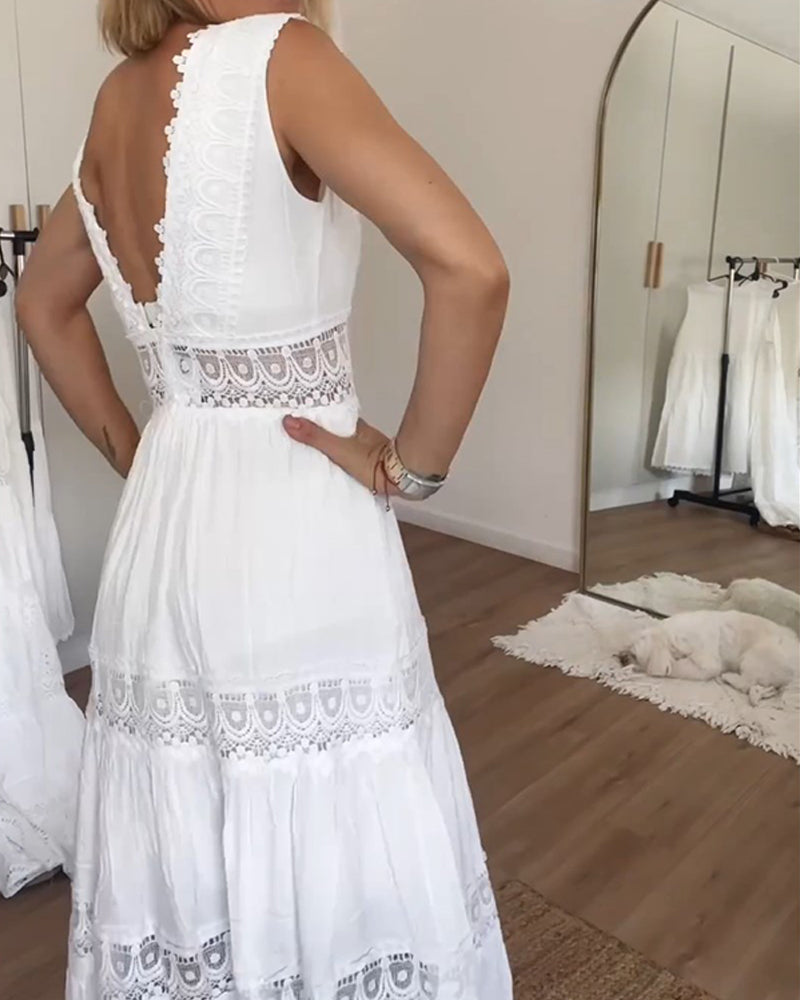 Jolene | Women's V-Neck Mini Chic & Flowy Boho Robe Dress