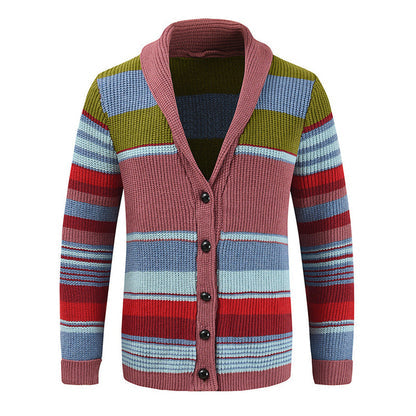James | Men's Striped Cardigan with Buttons