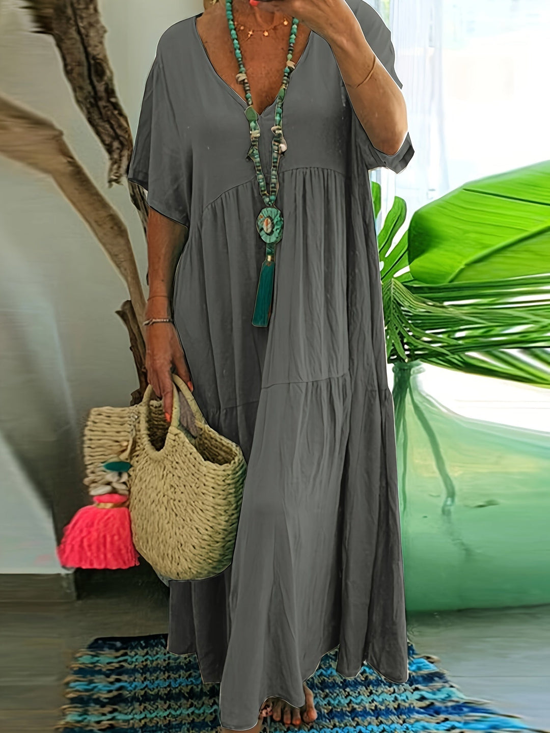 Vida™ - Casual Plus Size Maxi Dress