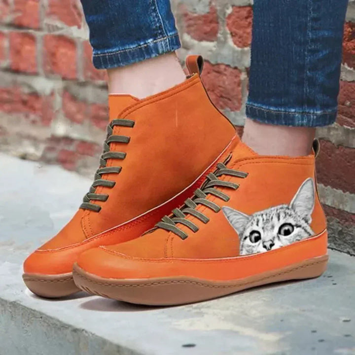 Monika | Women's Cat Ankle Boots with Zipper