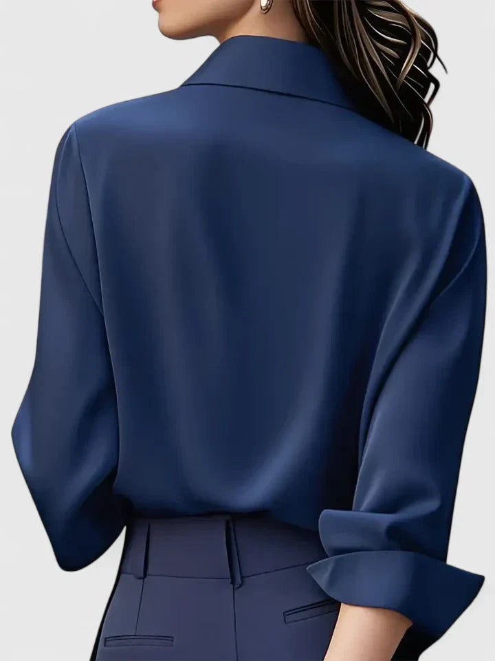Ellen | Women's Long Sleeve Elegant Button-Down Top with Buttons