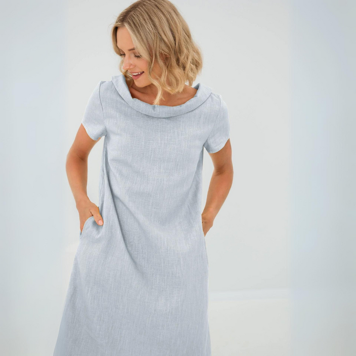 Women's Short Sleeve Mini Dress with Pockets