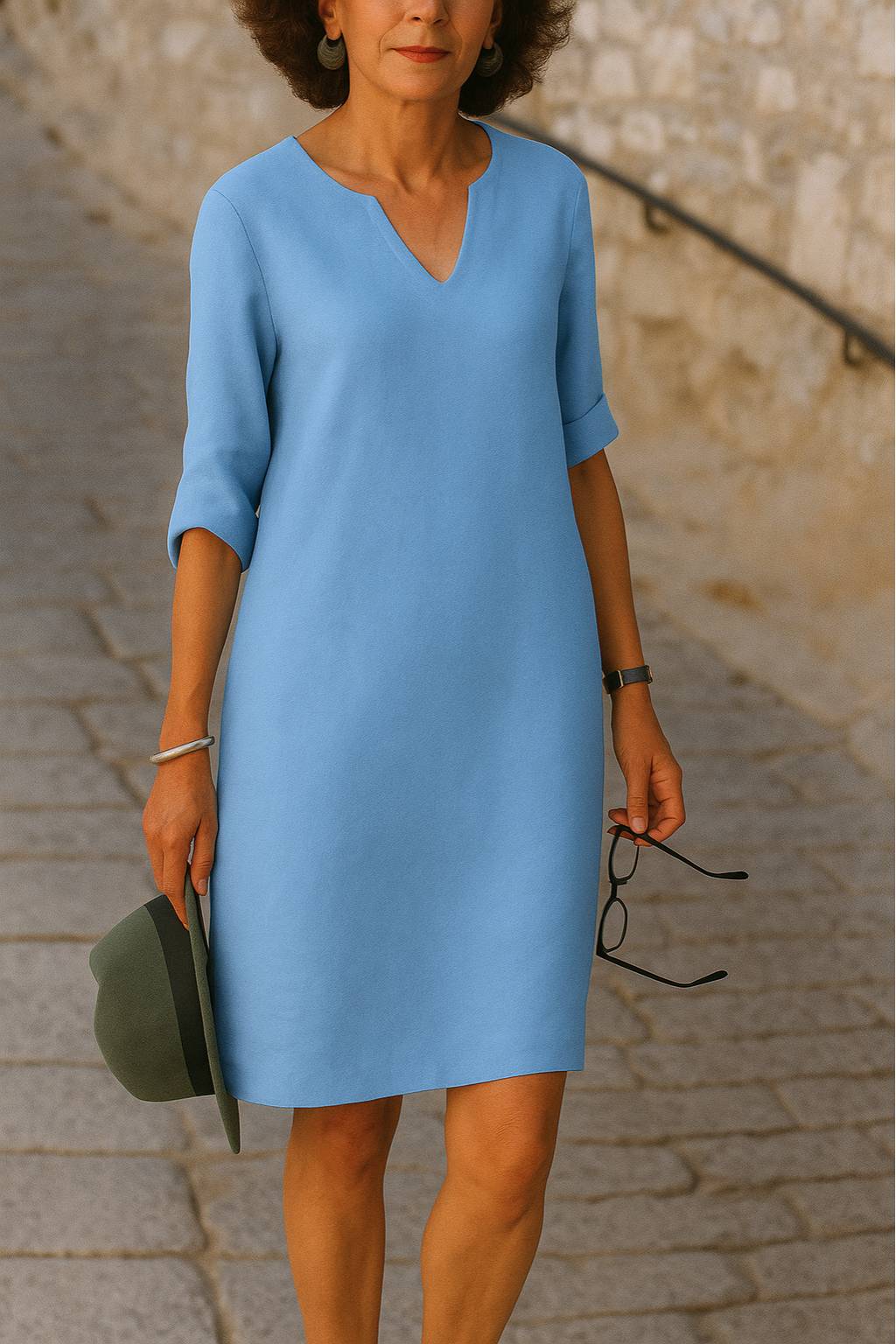Elvy | Women's Sleek V-Neck Dress