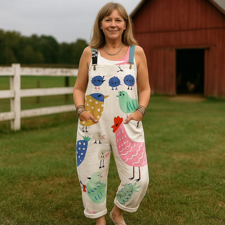 Versatility | Women's Vintage Wide Leg Jumpsuit , Stylish Comfort & with Pockets