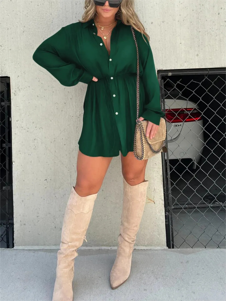 Jessica - Trendy Satin Romper Dress