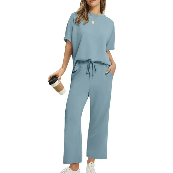 Eliza | Women's Casual Top and Pants Set with Drawstring