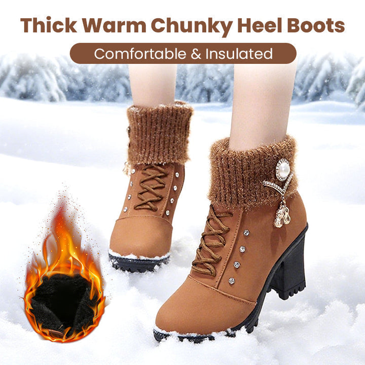 Alana | Women's Chunky Heeled Boots with Zipper