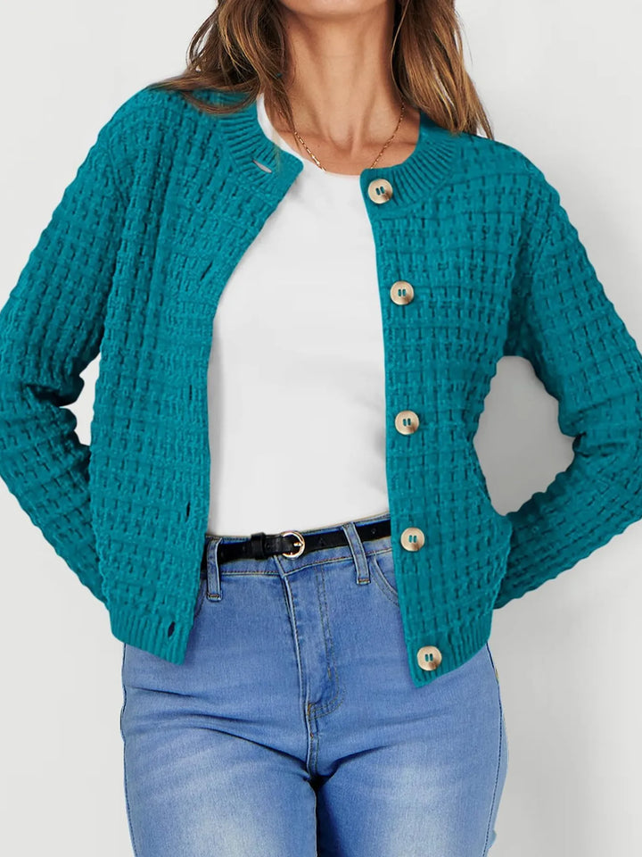 Harper | Women's Cardigan with Button Placket and Buttons