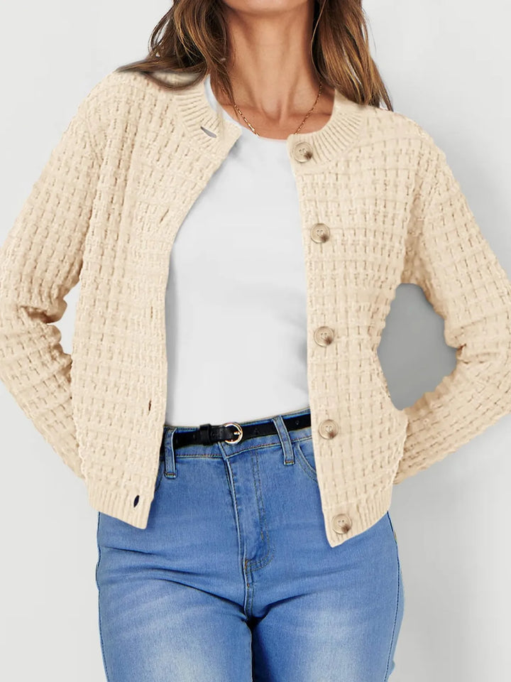 Harper | Women's Cardigan with Button Placket and Buttons