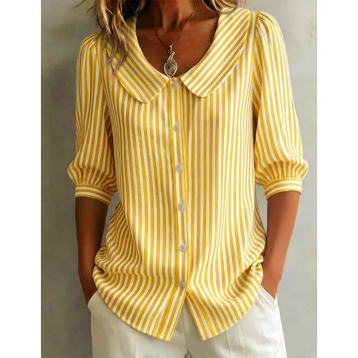 Women's Striped Shirt with Buttons