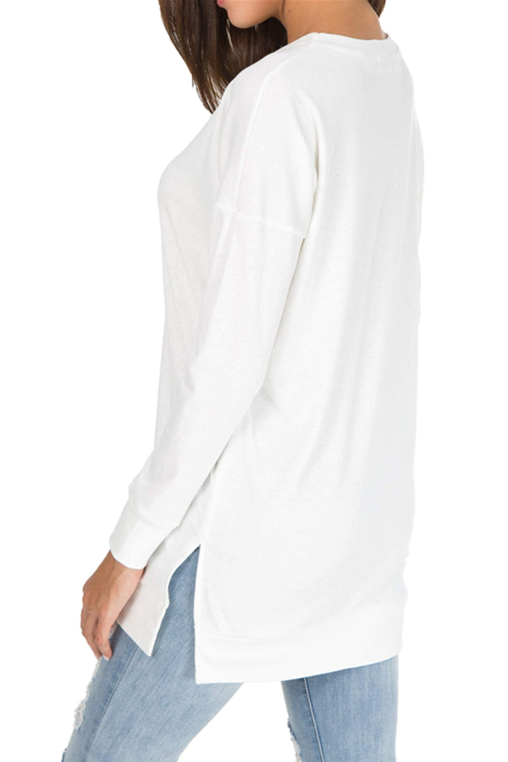 Violet™ - Long-Sleeved Side Slit Loose Top