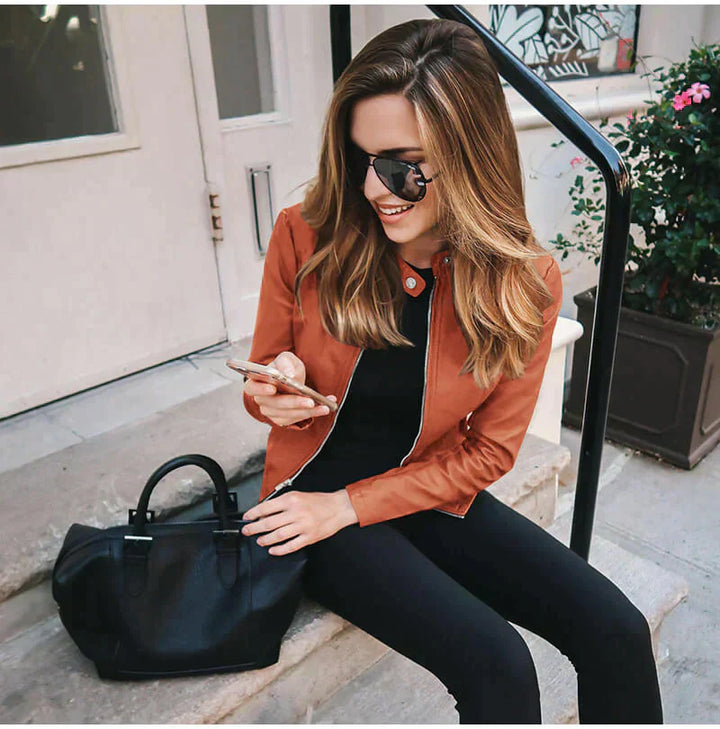 Abigail™ - Elegant Italian Leather Jacket