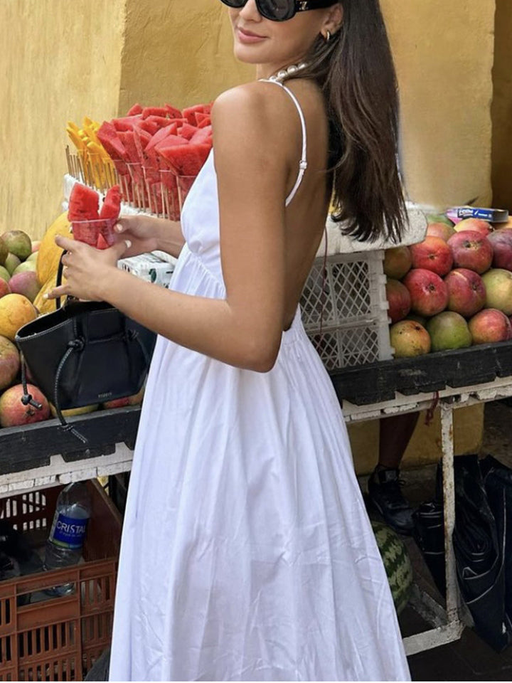 Women's Sleeveless V-Neck Midi Dress