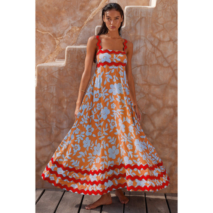 Bettina | Women's Square Neck Sleeveless Maxi Dress