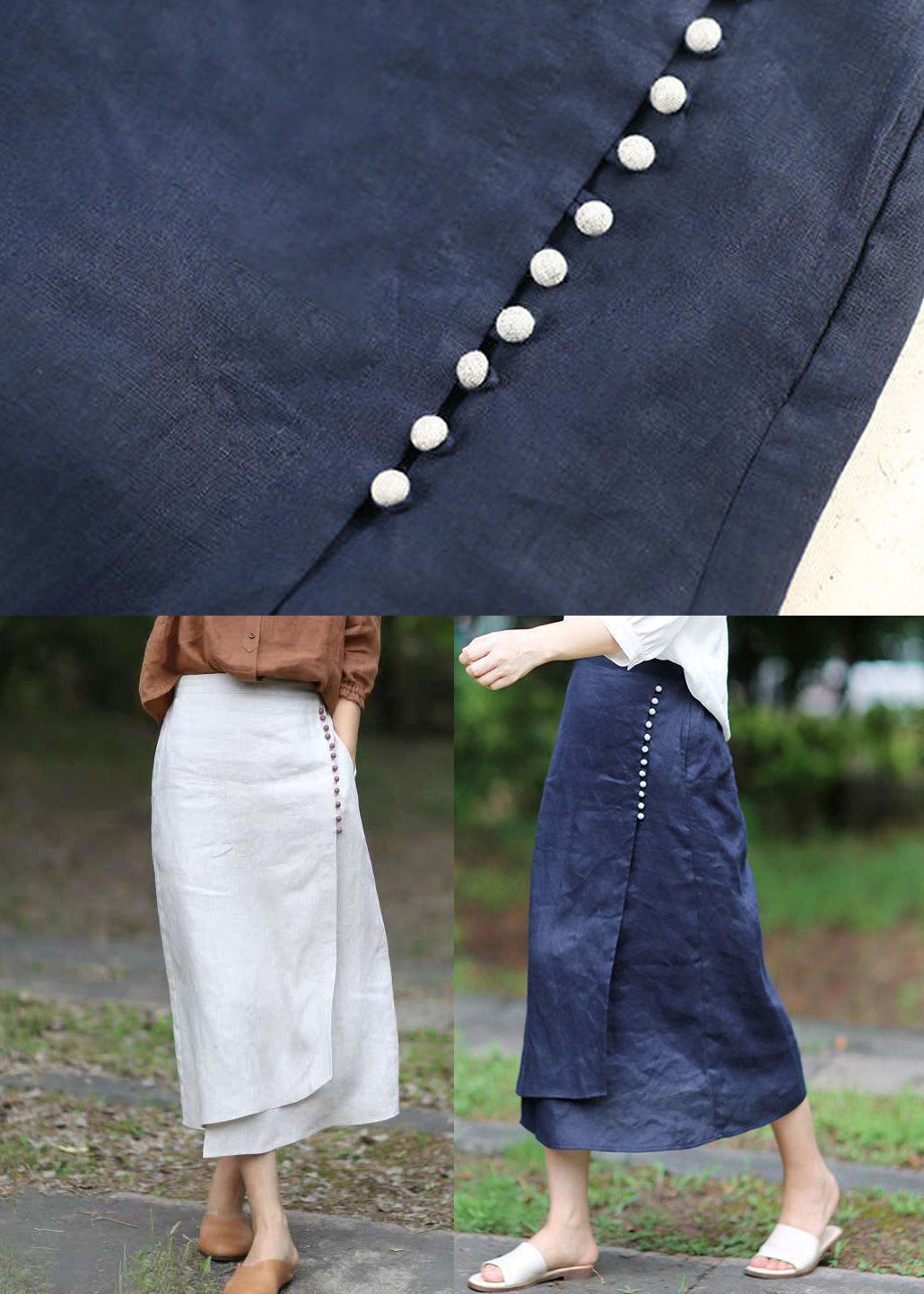 Boutique White Asymmetrical Design Elastic Waist A-Line Skirts Spring