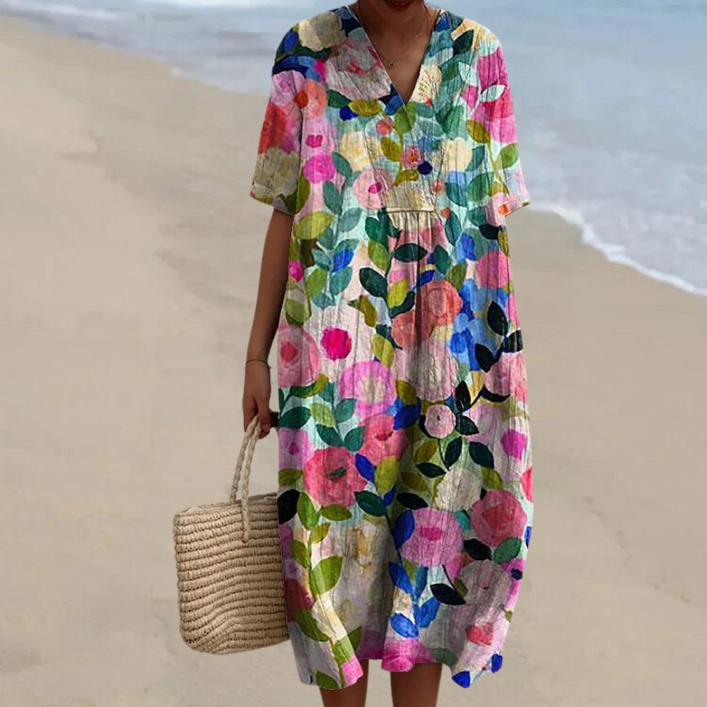 Miles™ - Women's Colorful Floral Dress