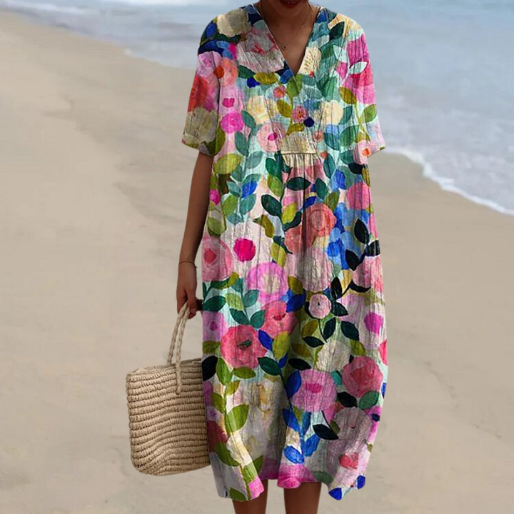 Miles™ - Women's Colorful Floral Dress