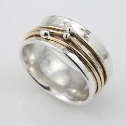 Lidia - Silver Ring with Vintage Gold Coating