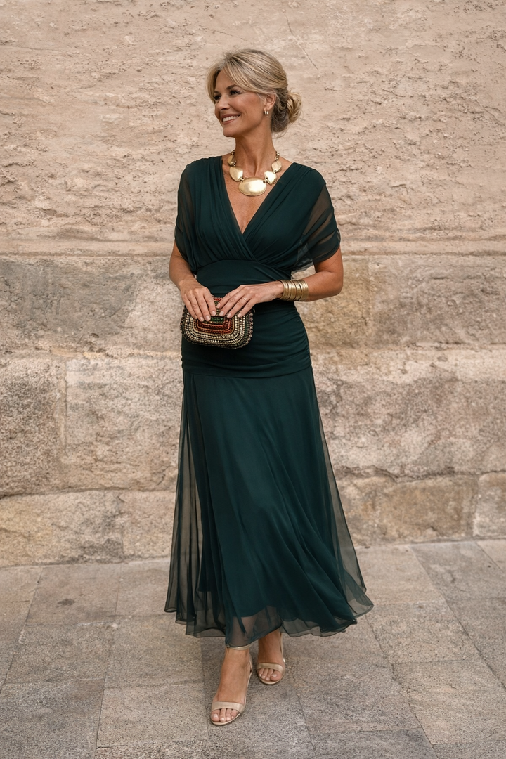 Elegant Maxi Dress for Events with V-Neck