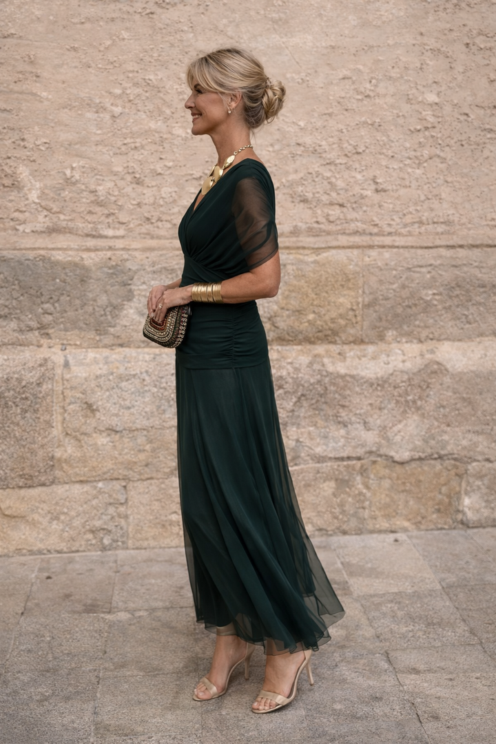 Elegant Maxi Dress for Events with V-Neck