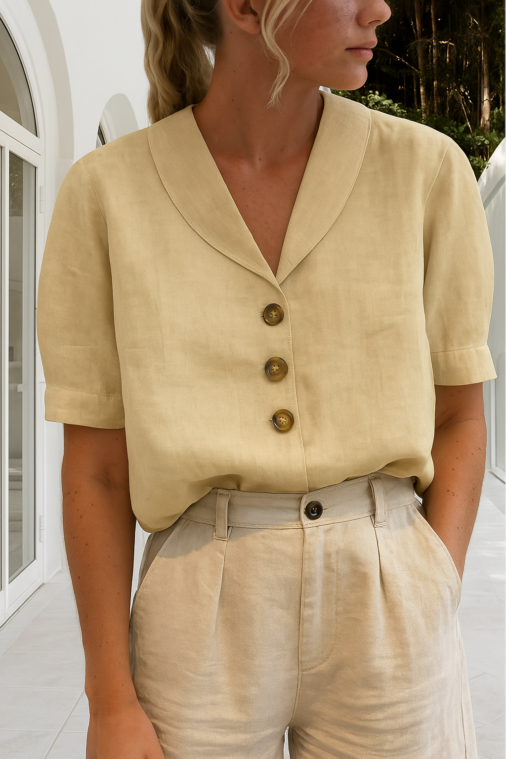 Frida | Women's T-Shirt with Buttons