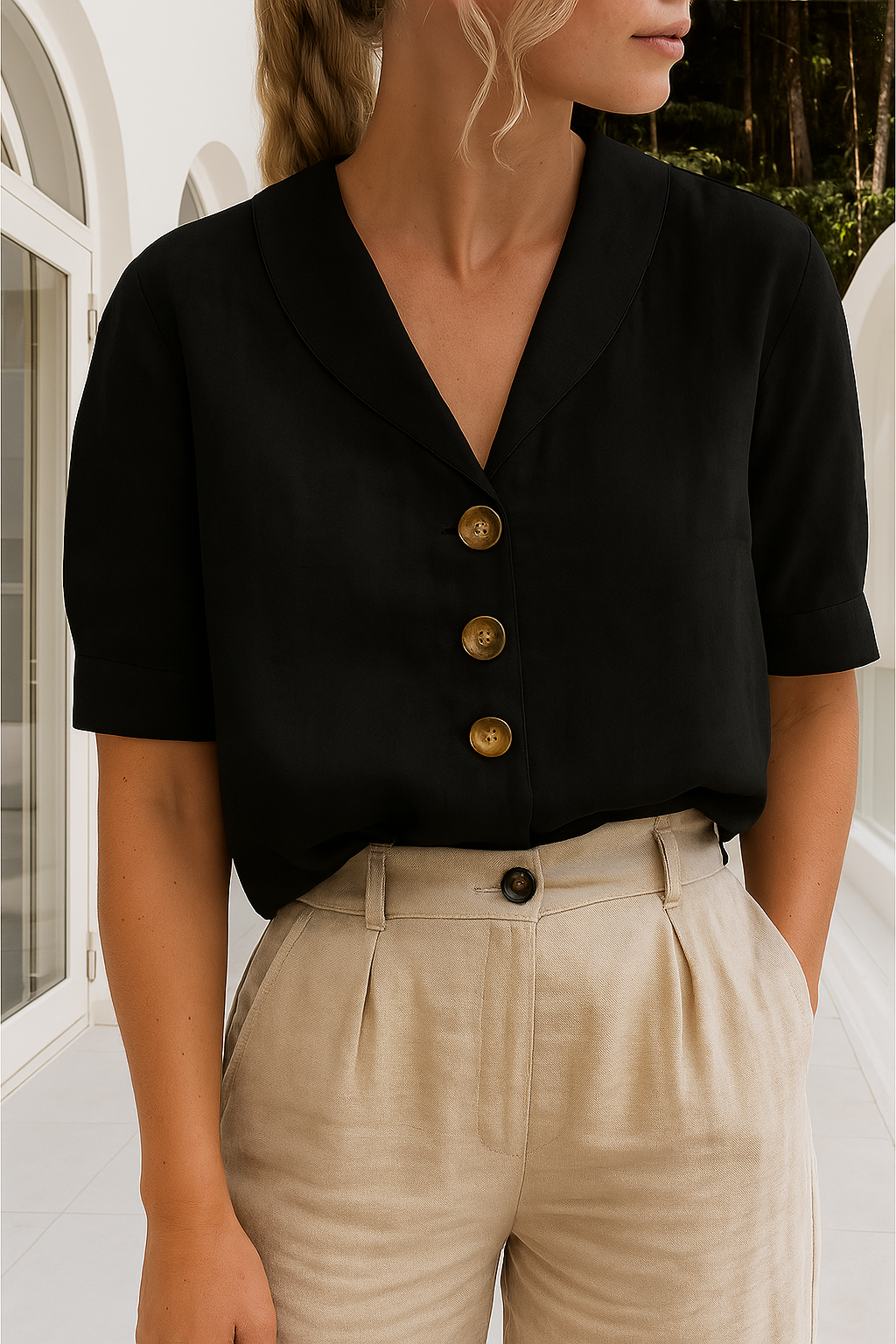 Frida | Women's T-Shirt with Buttons