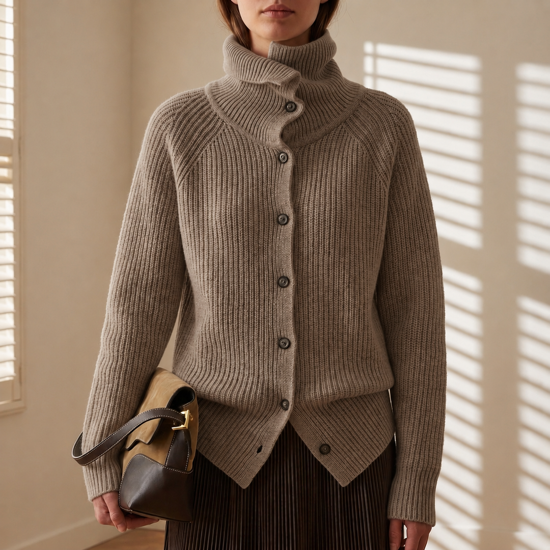 Women's Long Sleeve Cardigan with Buttons
