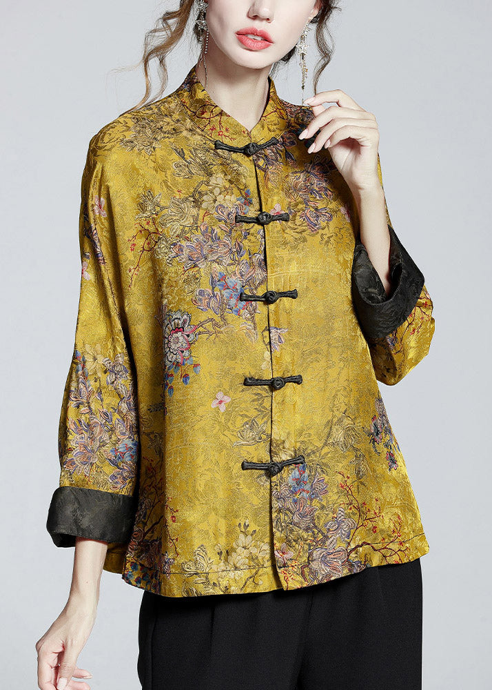 Mei | Women's Relaxed Long Sleeve Chinese-Style Stand Collar Coat with Buttons