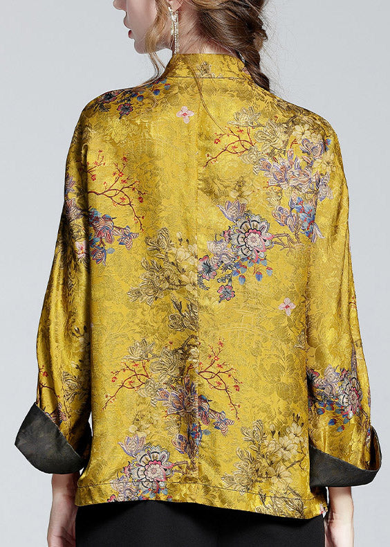 Mei | Women's Relaxed Long Sleeve Chinese-Style Stand Collar Coat with Buttons
