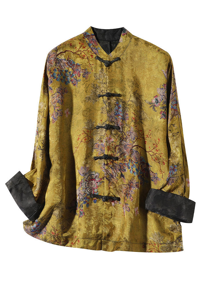 Mei | Women's Relaxed Long Sleeve Chinese-Style Stand Collar Coat with Buttons