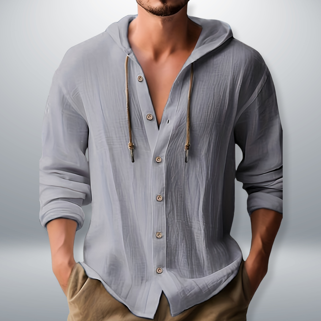 Kevin | Men's Casual Hooded Shirt with Pockets