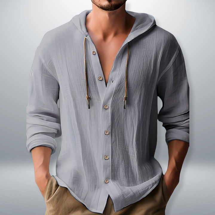 Kevin | Men's Casual Hooded Shirt with Pockets
