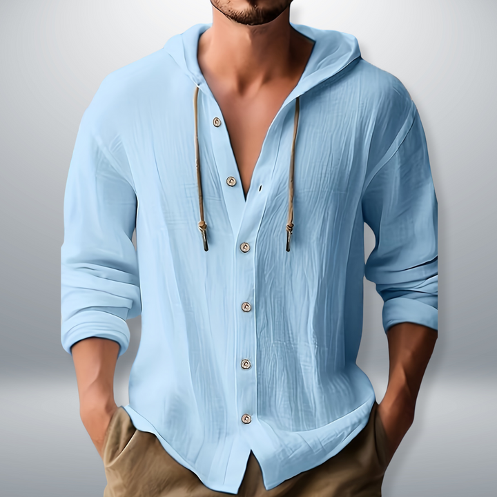 Kevin | Men's Casual Hooded Shirt with Pockets