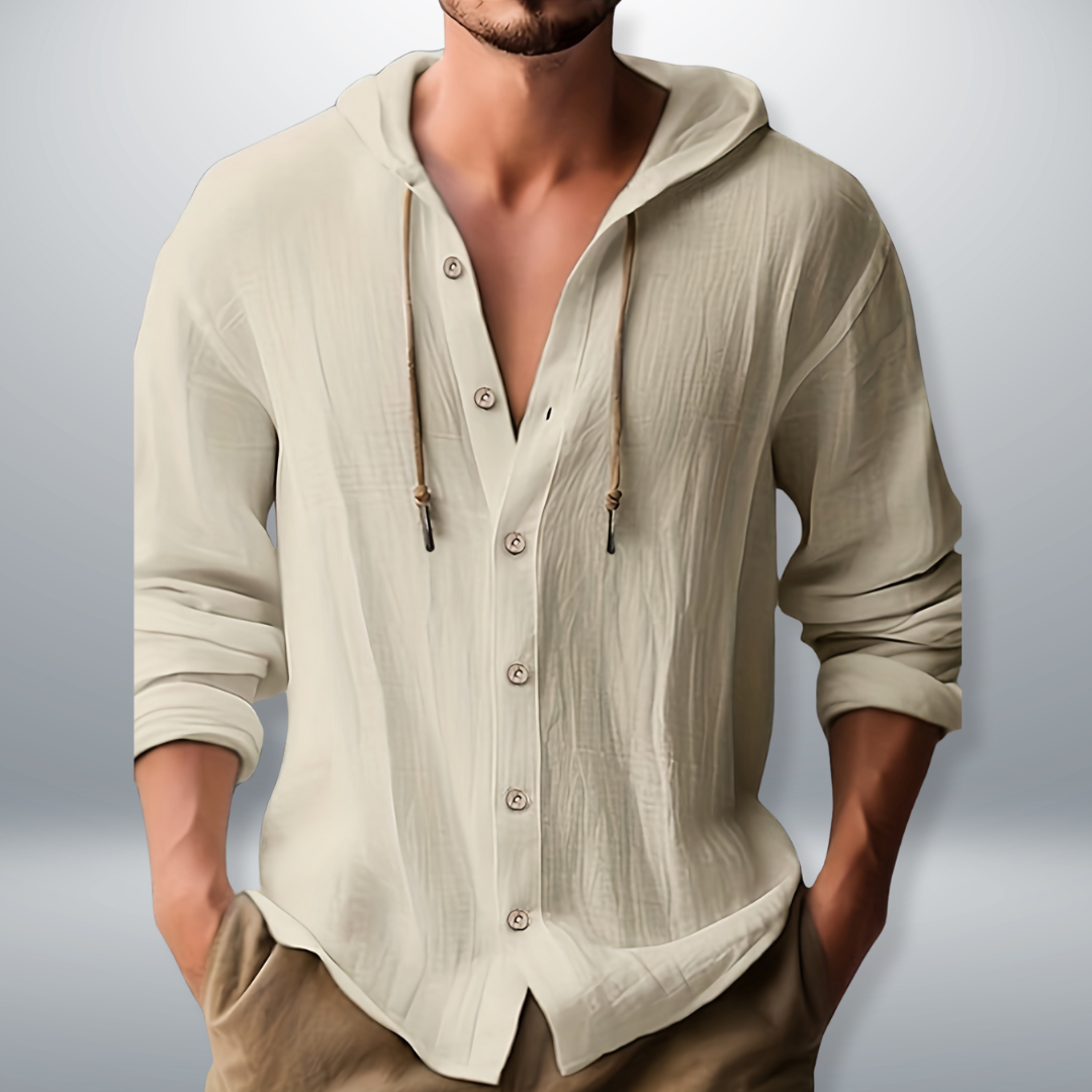 Kevin | Men's Casual Hooded Shirt with Pockets
