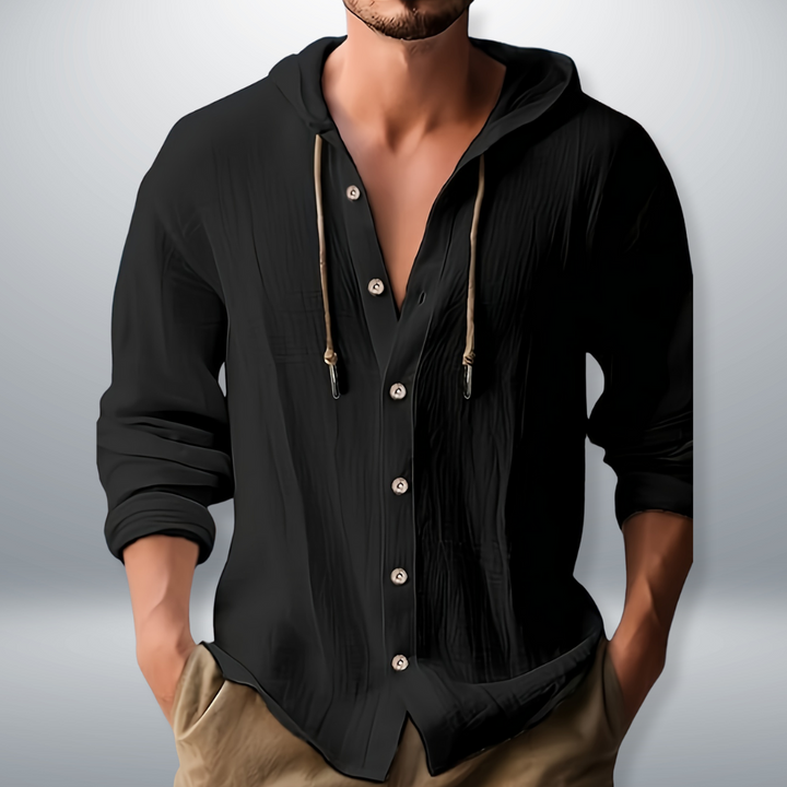 Kevin | Men's Casual Hooded Shirt with Pockets