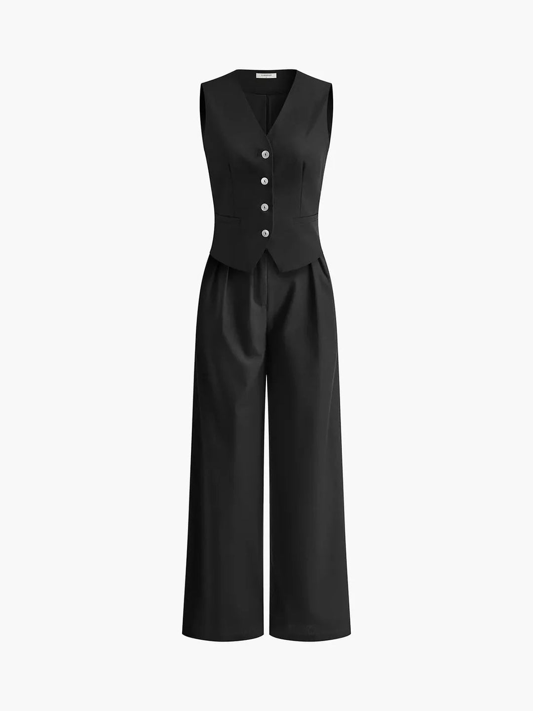 Women's Wide-Leg Set with Buttons and Pockets