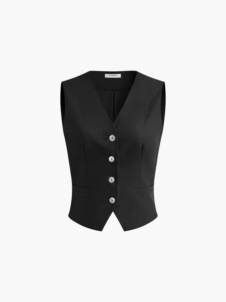 Women's Wide-Leg Set with Buttons and Pockets