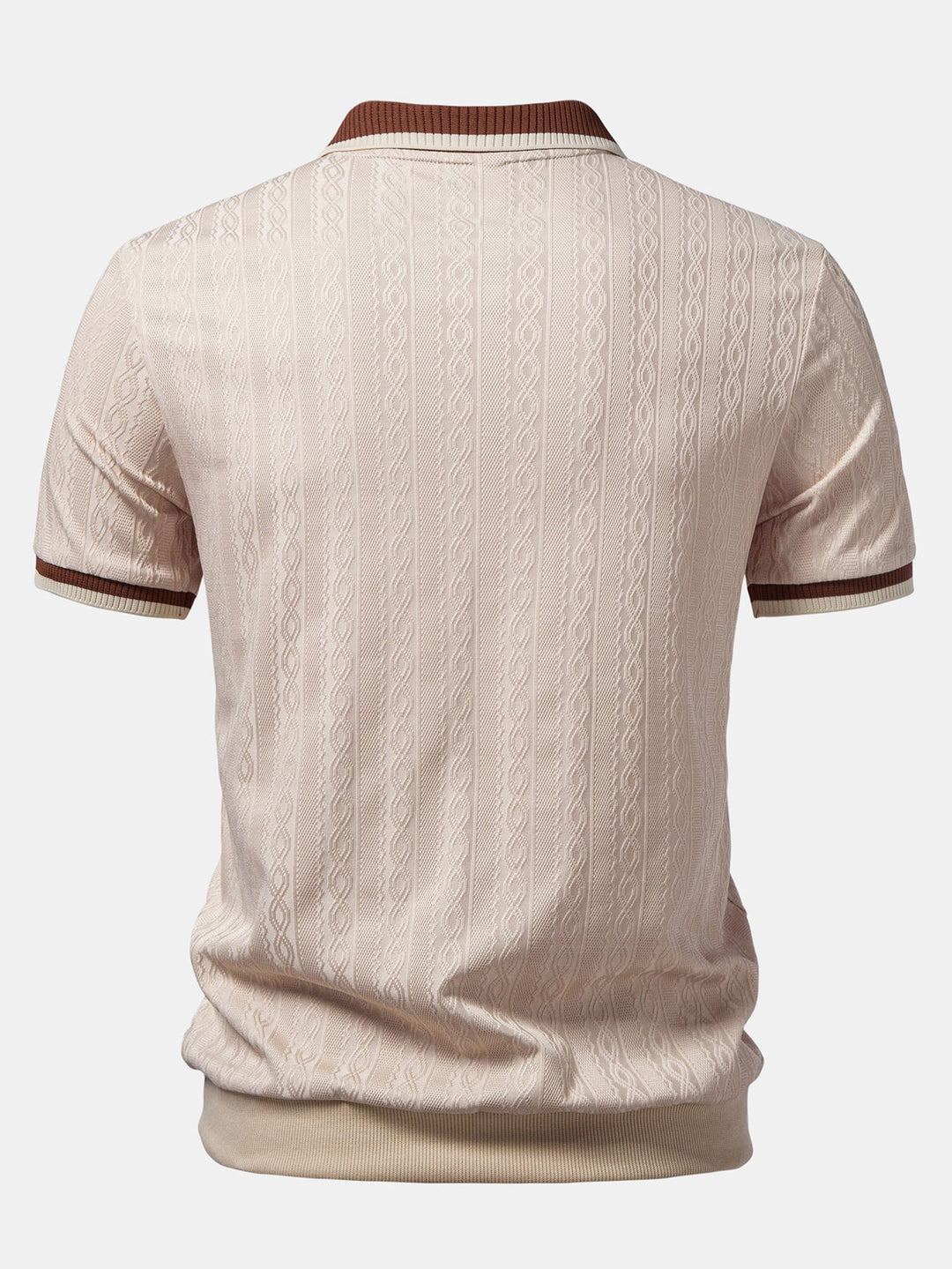 Men's Short Sleeve Zip Polo & Elastic-Waist Straight-Leg Pants Set