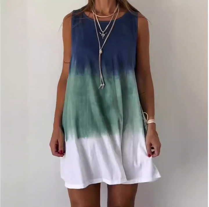 Josie | Women's Sleeveless Tie-Dye Gradient Tie Dye Print Mini Dress