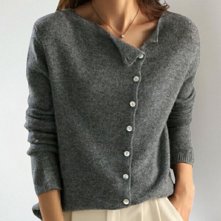 Kate | Women's Chic Asymmetrical Button Cardigan with Buttons