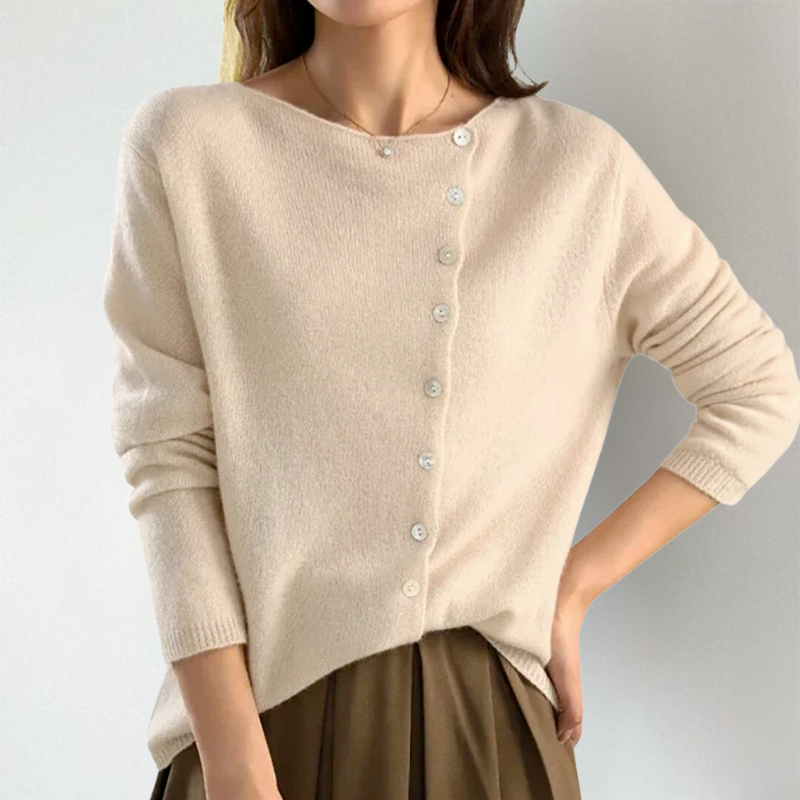Kate | Women's Chic Asymmetrical Button Cardigan with Buttons