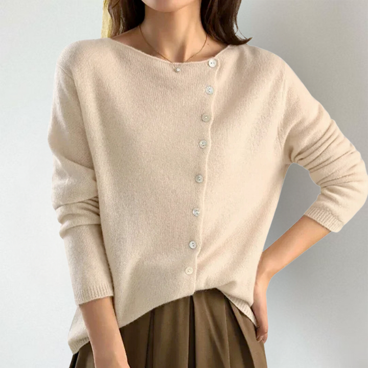 Kate | Women's Chic Asymmetrical Button Cardigan with Buttons