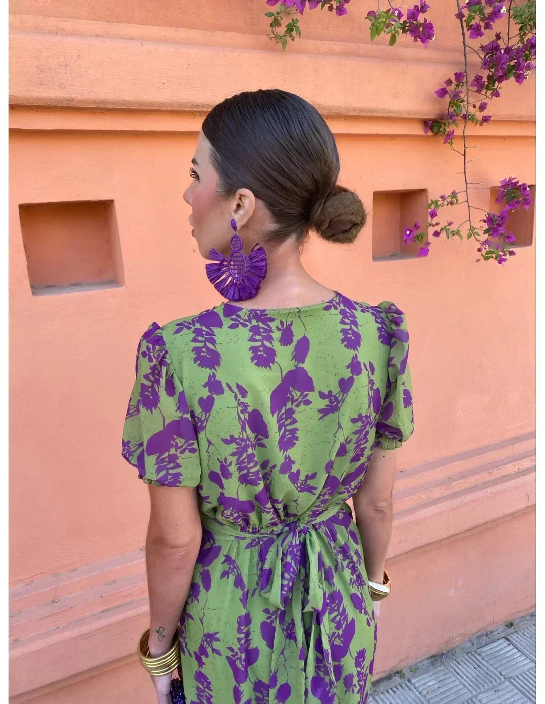 Lucinda | Women's Mini Boho V-Neck Floral Pleated Dress
