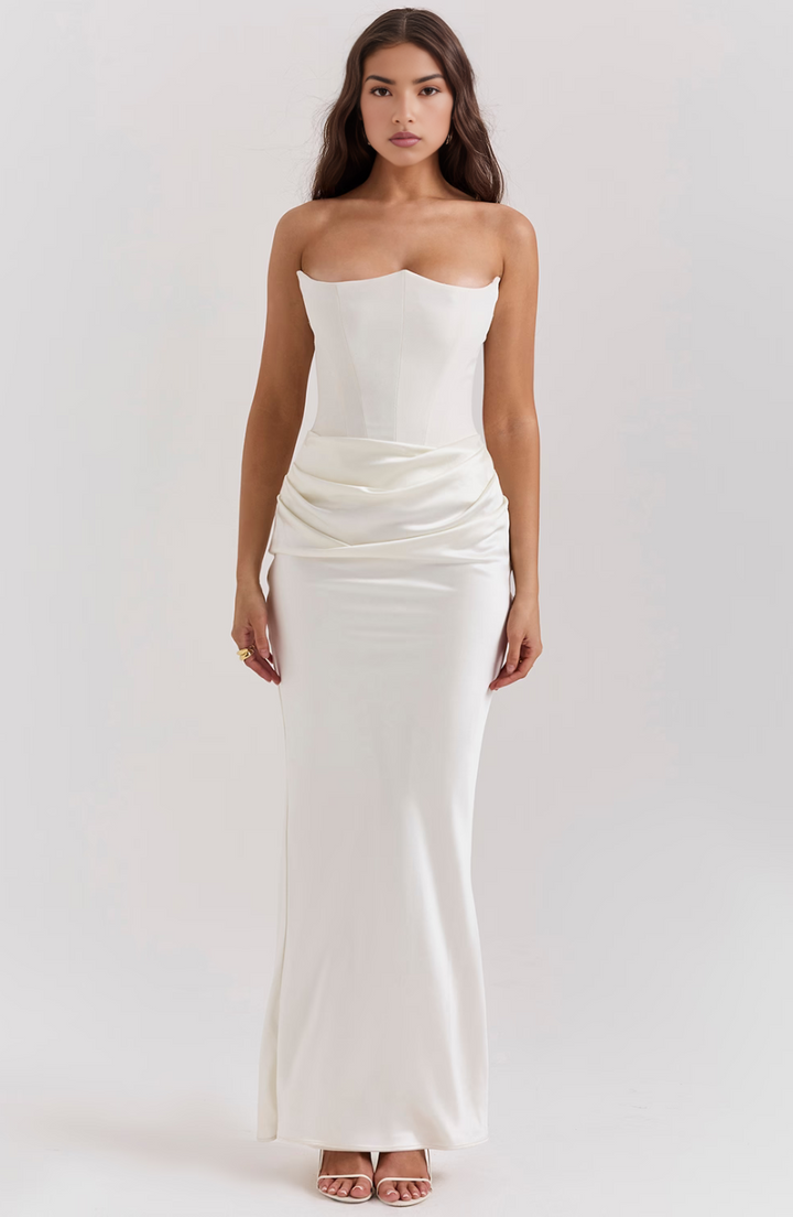Hera | Women's Mini Elegant Retro Solid Color Strapless Party Dress