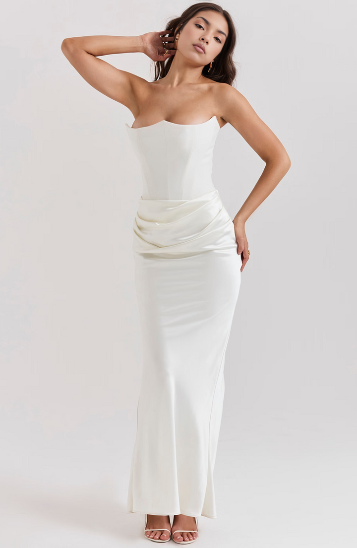 Hera | Women's Mini Elegant Retro Solid Color Strapless Party Dress