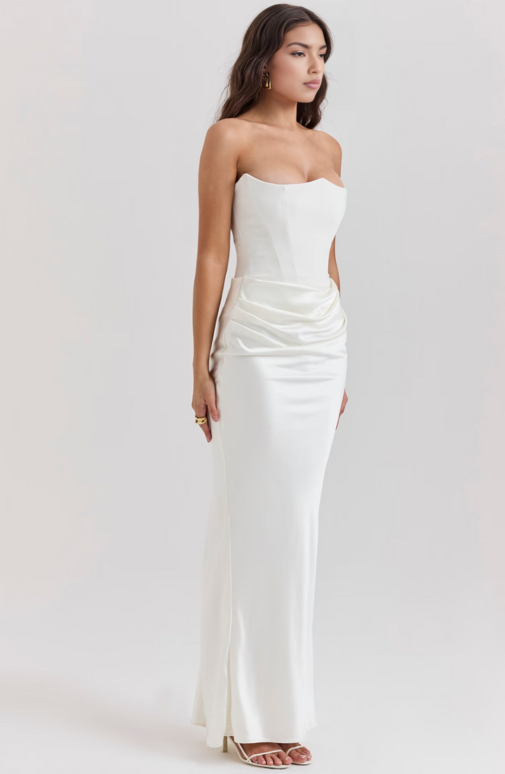 Hera | Women's Mini Elegant Retro Solid Color Strapless Party Dress