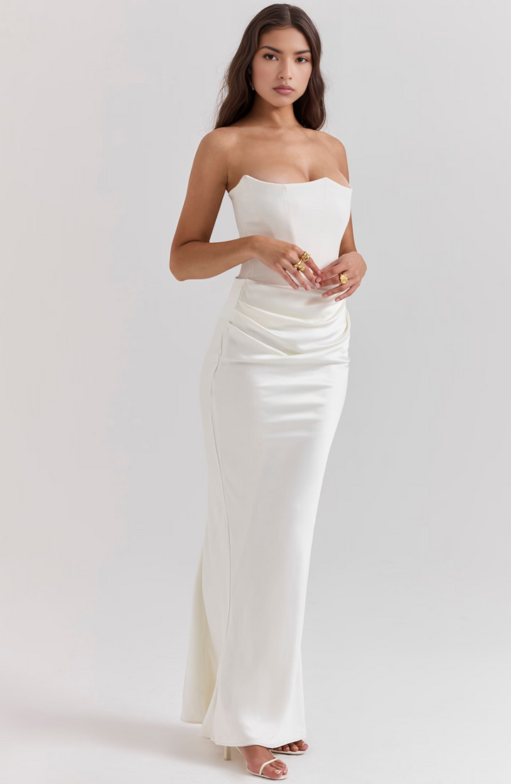 Hera | Women's Mini Elegant Retro Solid Color Strapless Party Dress
