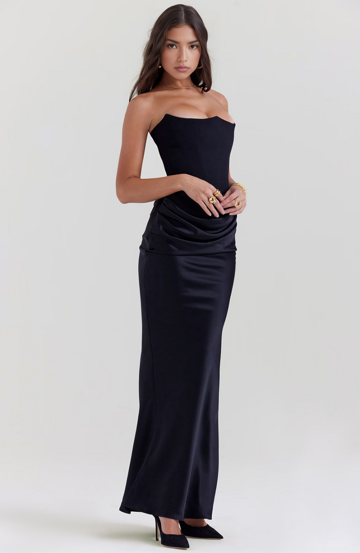 Hera | Women's Mini Elegant Retro Solid Color Strapless Party Dress