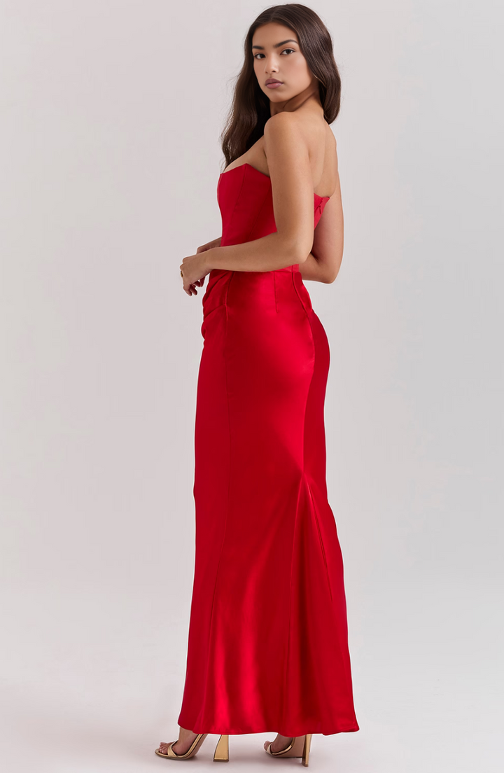 Hera | Women's Mini Elegant Retro Solid Color Strapless Party Dress
